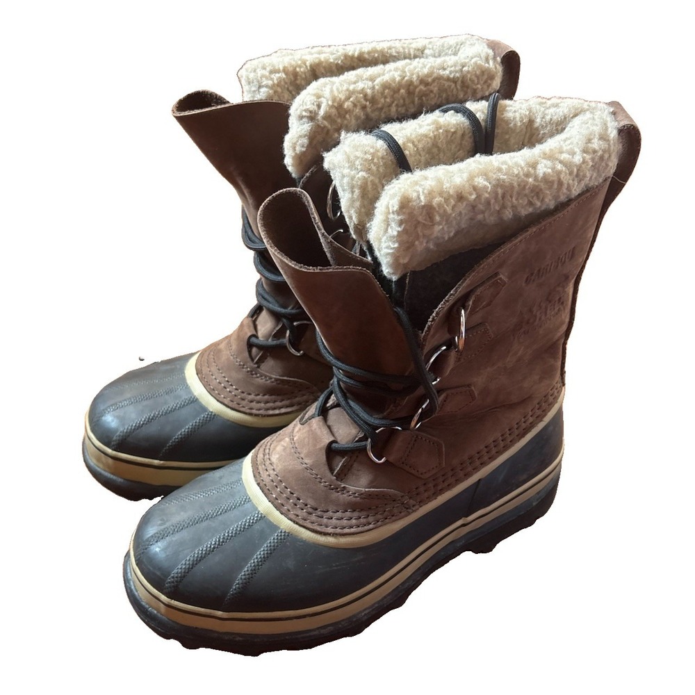 Sorel Caribou II Mens Waterproof Winter Snow Boots Size 7 Tan Black